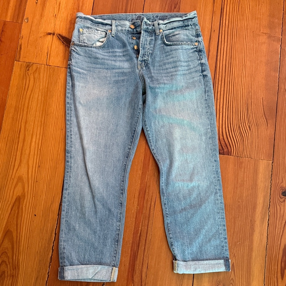 7 For All Mankind Light Blue Cropped Jeans